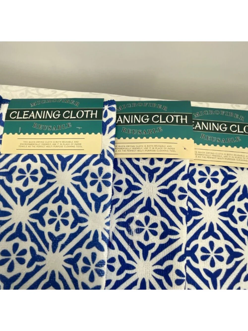 St. Joseph's Indian School Set/3 Reusable Microfiber Cleaning Cloths With Blue &